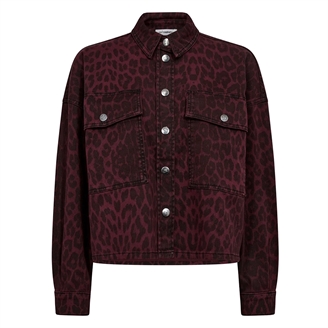 Co'Couture LeoCC Denim Crop Shirt Winered